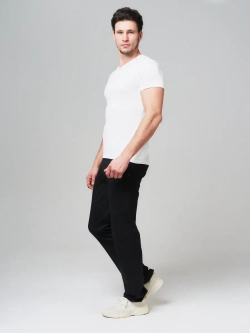 Футболка V-вырез однотонная облегающая