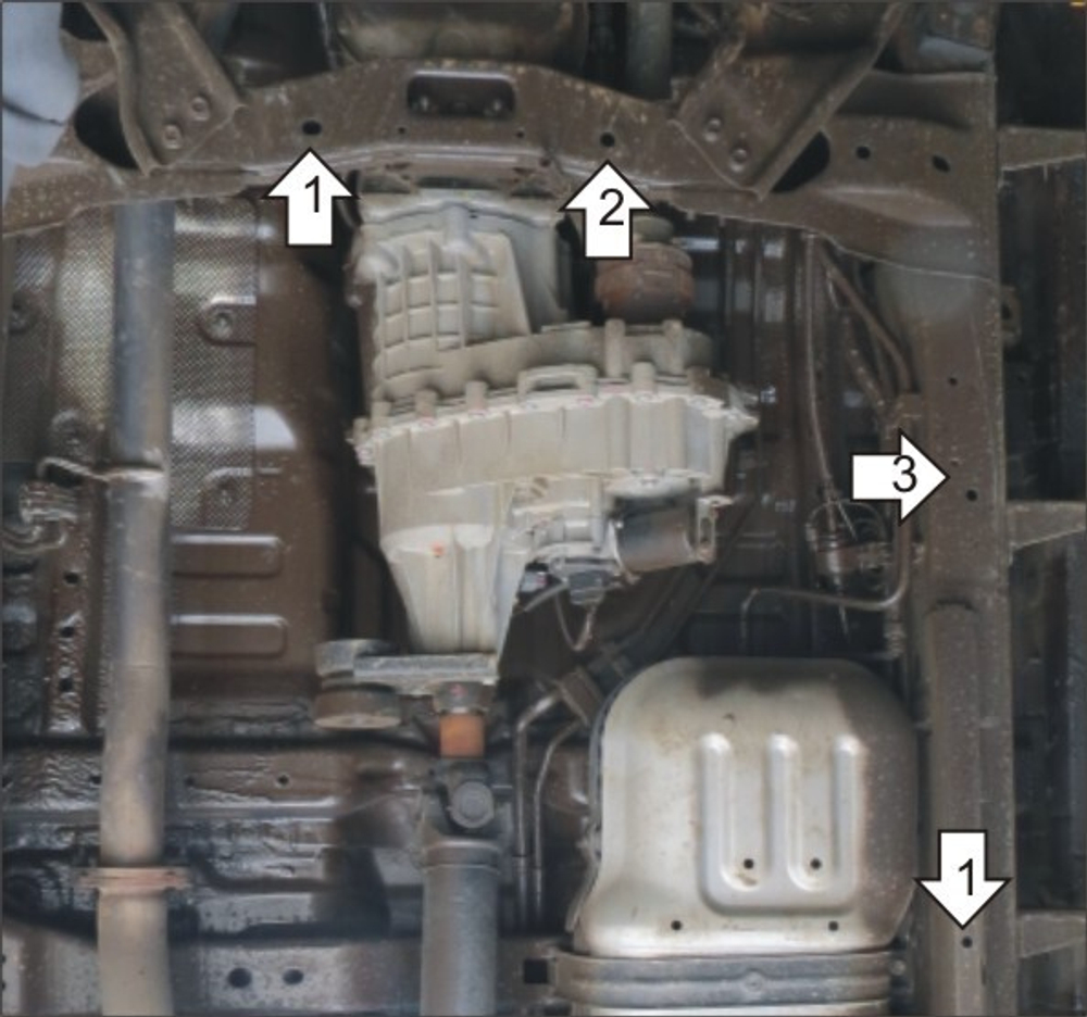 Защита Разд. коробки. 3 мм, Сталь. для Chevrolet TrailBlazer 2012-2015 MOTODOR.13011