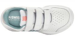 детские Кроссовки теннисные K-Swiss Court Express Strap Omni - white/nile blue/desert flower