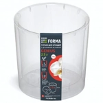 Горшок для цветов пластиковый 2,5л d-15,7см «Genius» с дренажной вставкой прозрачный