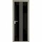 Алюминиевая дверь 18AG никель матовый стекло чёрный триплекс