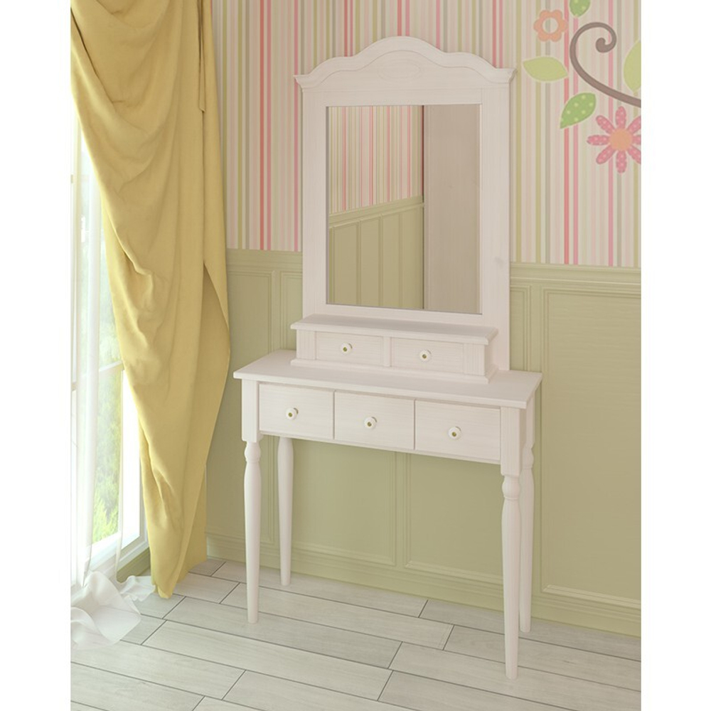 Зеркало Синди белый воск