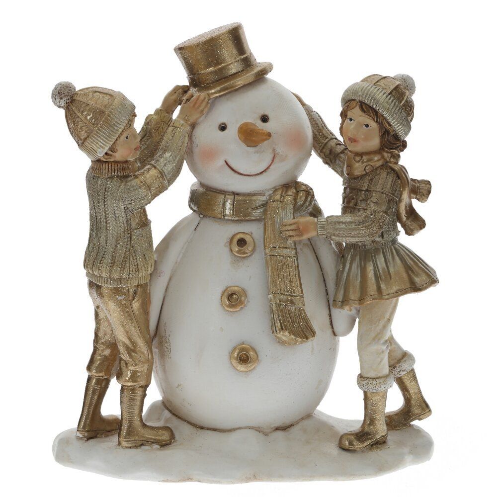 GAEM Фигурка декоративная "Снеговик и дети", L14 W8 H17,5 см
