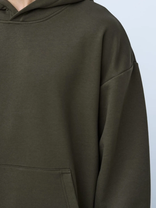 Худи оверсайз без начеса (хаки)