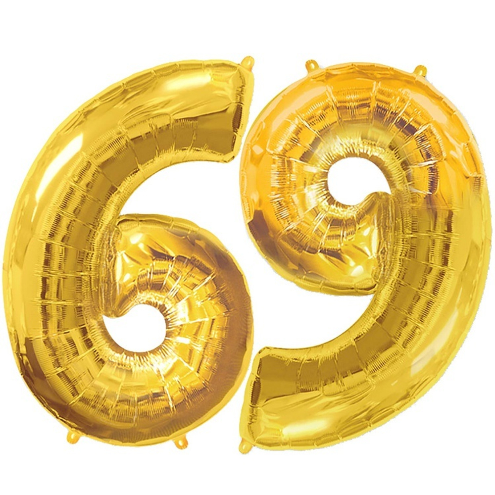 Шар ЦИФРА 6/9 Gold 32" 81 см