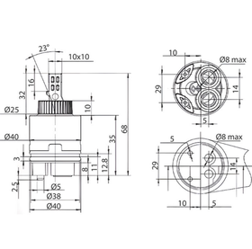 Картридж для однорукого смесителя MELODIA 40 мм с ножкой MKP20743P