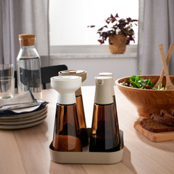 IKEA HALVTOM  (ИКЕА ХАЛВТОМ)  -  Кофемолка, стекло/коричневый, 19 см