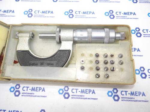 Микрометр резьбовой МВМ- 25 (0-25мм.) Цена деления 0.01мм. (Уценка)