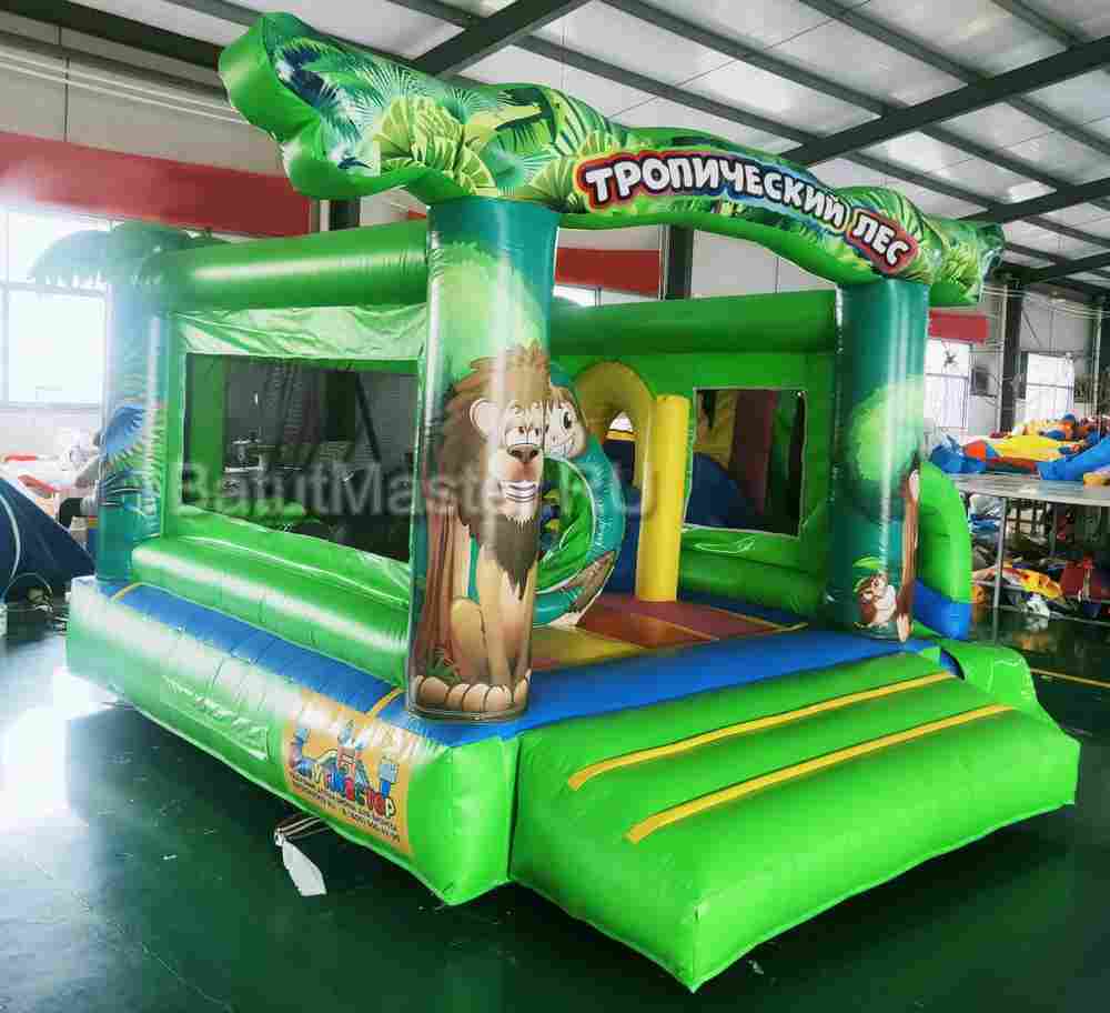 Надувной коммерческий батут Тропический лес 4х4х2,5 м
