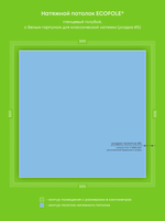 Глянцевый натяжной потолок 9 м2