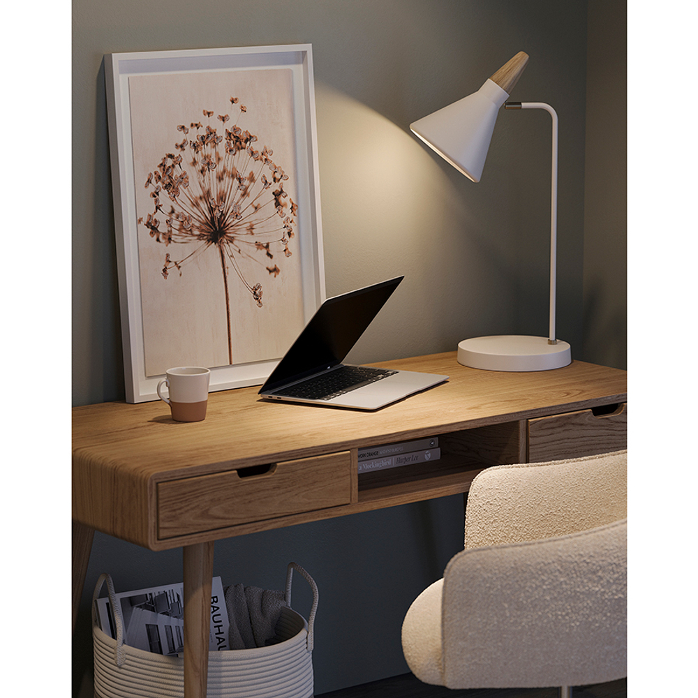 Лампа настольная thor, D21х58 см, бежевая