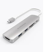 Док-станция для ноутбуков Sunwind SW-DS029-S, для ASUS, HDMI/USB/SD, серебристый/белый
