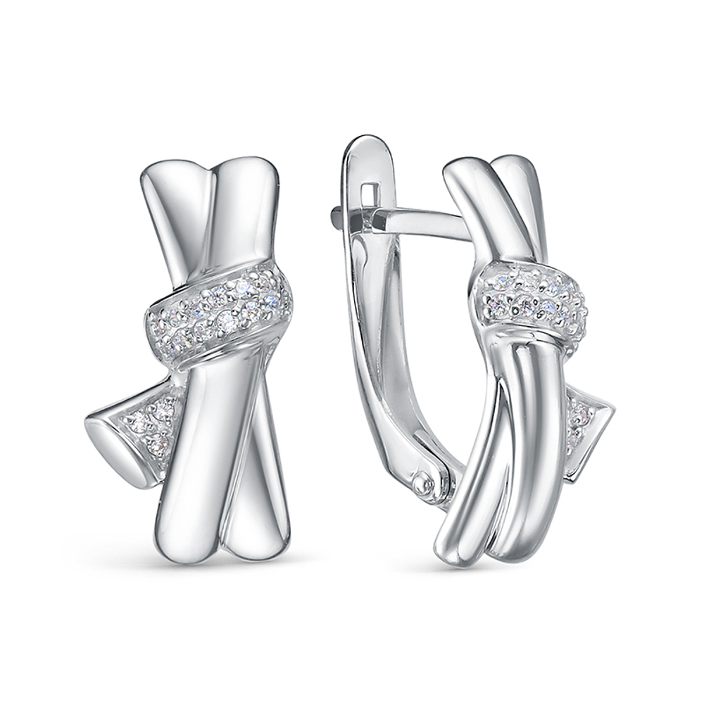 Серьги из серебра 925 пробы с Фианит