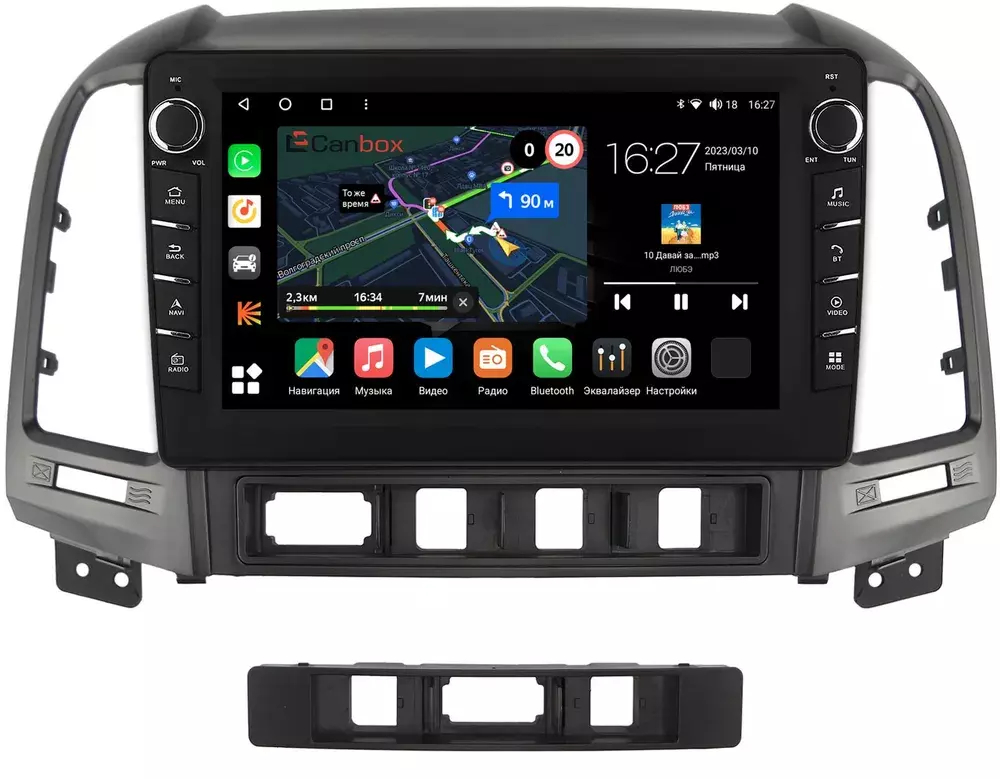 Магнитола для Hyundai Santa Fe 2006-2012 - Canbox 9052 Android 10, ТОП процессор, CarPlay, 4G SIM-слот