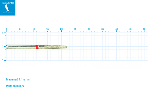 Бор алмазный красный Frank Dental типа FG - D.856.018.F.FG