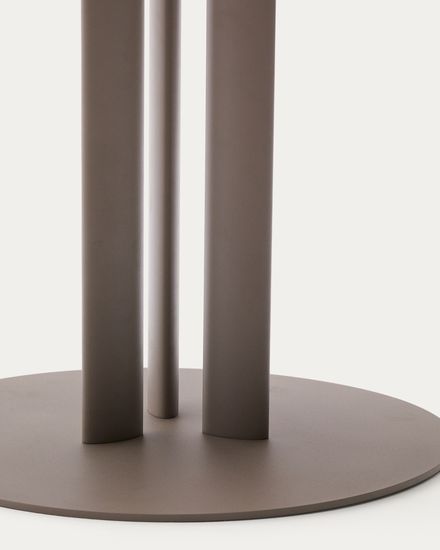 Круглый уличный стол Sedalis из стали со столешницей из серо-коричневого алюминия Ø120 см