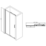 Душевая дверь Abber AG30100B 100x190 профиль Черный стекло прозрачное
