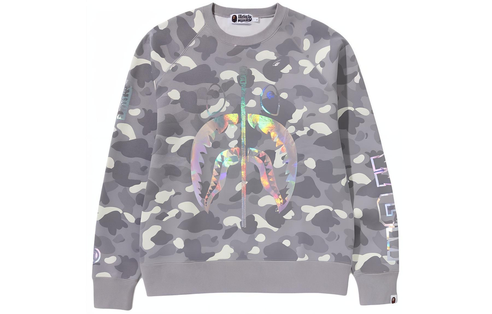 A Bathing Ape City Camo Shark Crewneck Ss24 серый