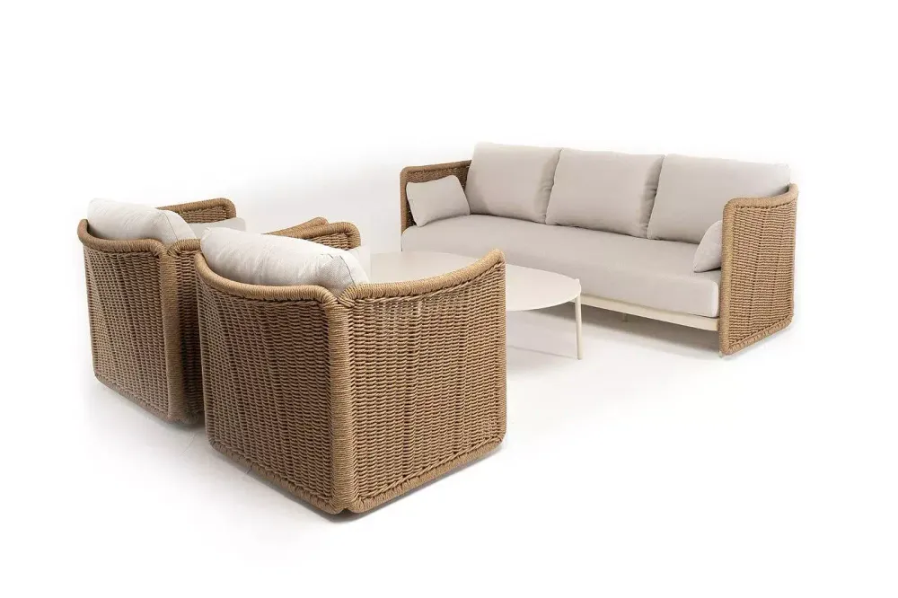 "Аликанте" лаунж-зона из искусственного ротанга, цвет соломенный