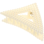 Заколка-краб для волос «Мон Пион», треугольник, цвет белый, 8,5см (Блистер)