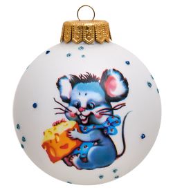 Элита НФШ-1326/5 Ел. украшение Шар «Мышонок с сыром» 100 мм