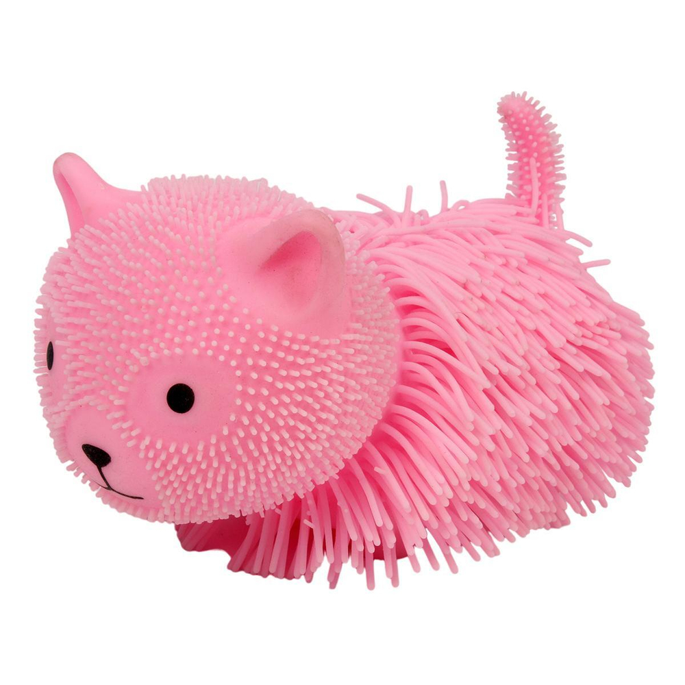 Мякиш Котик волосатик со светом д-22 см, 4 цвета микса, с-30794