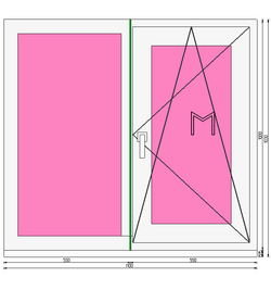 Пластиковое окно 1000 х 1100 ТермА Эко + Москитная сетка