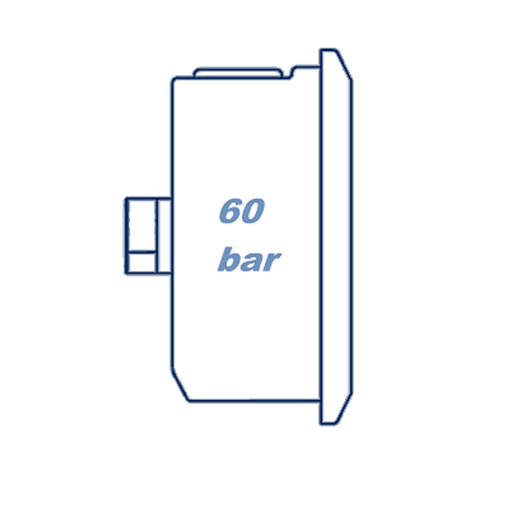 Манометр глицериновый D63 G1/4 - 60 Bar - осевое подключение VERSO