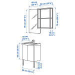 Комбинация для ванной - IKEA ENHET, 64х43х65 см, антрацит/белый, ЭНХЕТ ИКЕА