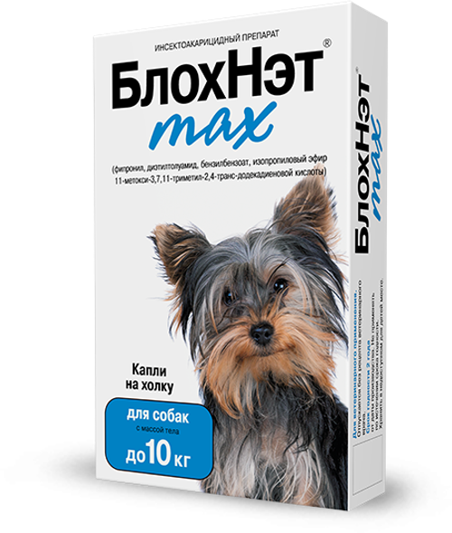 БлохНэт max капли инсектоакарицидные от блох, клещей и комаров для собак