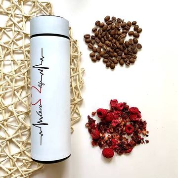 Термос с термометром "Биение сердца", Soft Touch, 500 мл, сохраняет тепло 10 часов