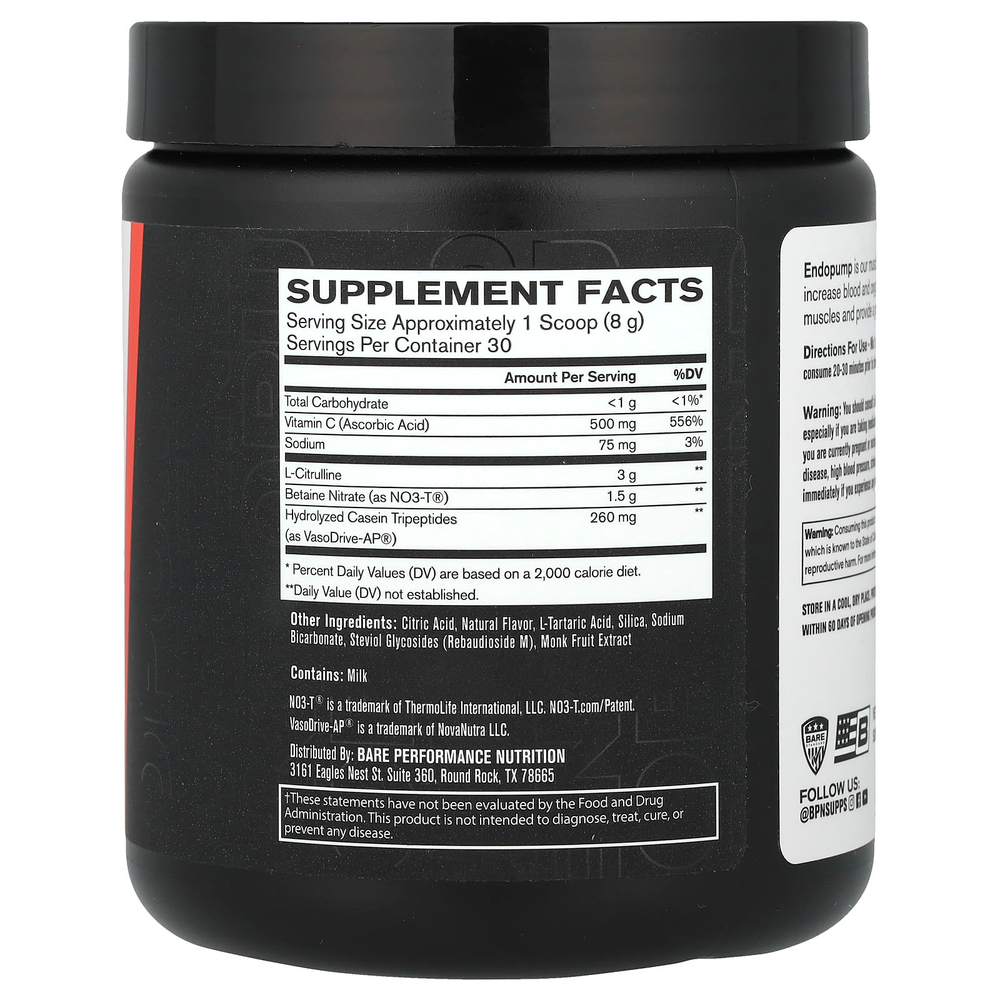 BPN, Endo Pump, Muscle Pump Enhancer, голубая малина, 240 г (8,5 унции)