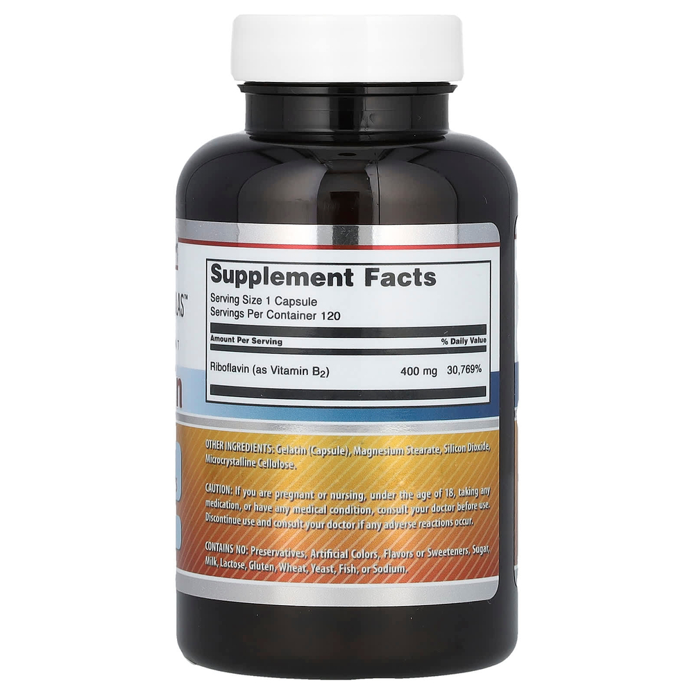 Amazing Nutrition, Рибофлавин, 400 мг, 120 капсул