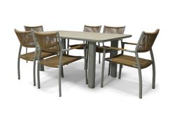 "Витория" обеденная группа плетеная, цвет соломенный