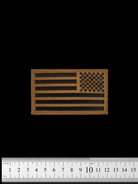 Шеврон Флаг США кордура с ИК ремиссией 5х8,5 см. Койот правый