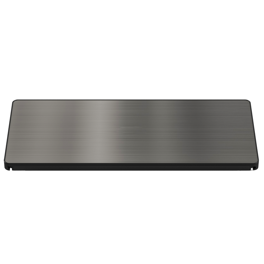 Настольный встраиваемый розеточный блок с сдвижной крышкой из стали Slider 6 мод. (3 мод. 45х45),  черный