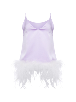 GIULIA N Топ с перьями - лавандовый