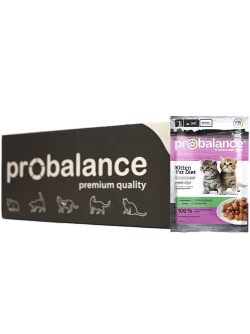 Влажный корм Pro Balance Kitten для котят, кролик, 28 
шт x 85 г