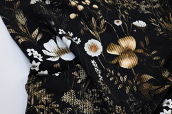 ЗОЛОТИСТЫЕ ЦВЕТЫ - Футер 2х-нитка с лайкрой, компакт пенье (ДЖ72 Маша)