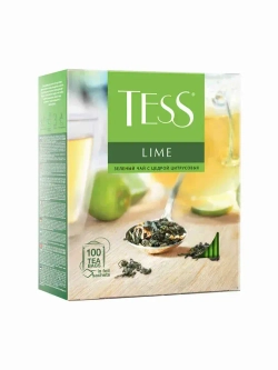 Зеленый чай с цедрой цитрусовых и ароматом лайма Tess Lime в пакетиках, 100 шт