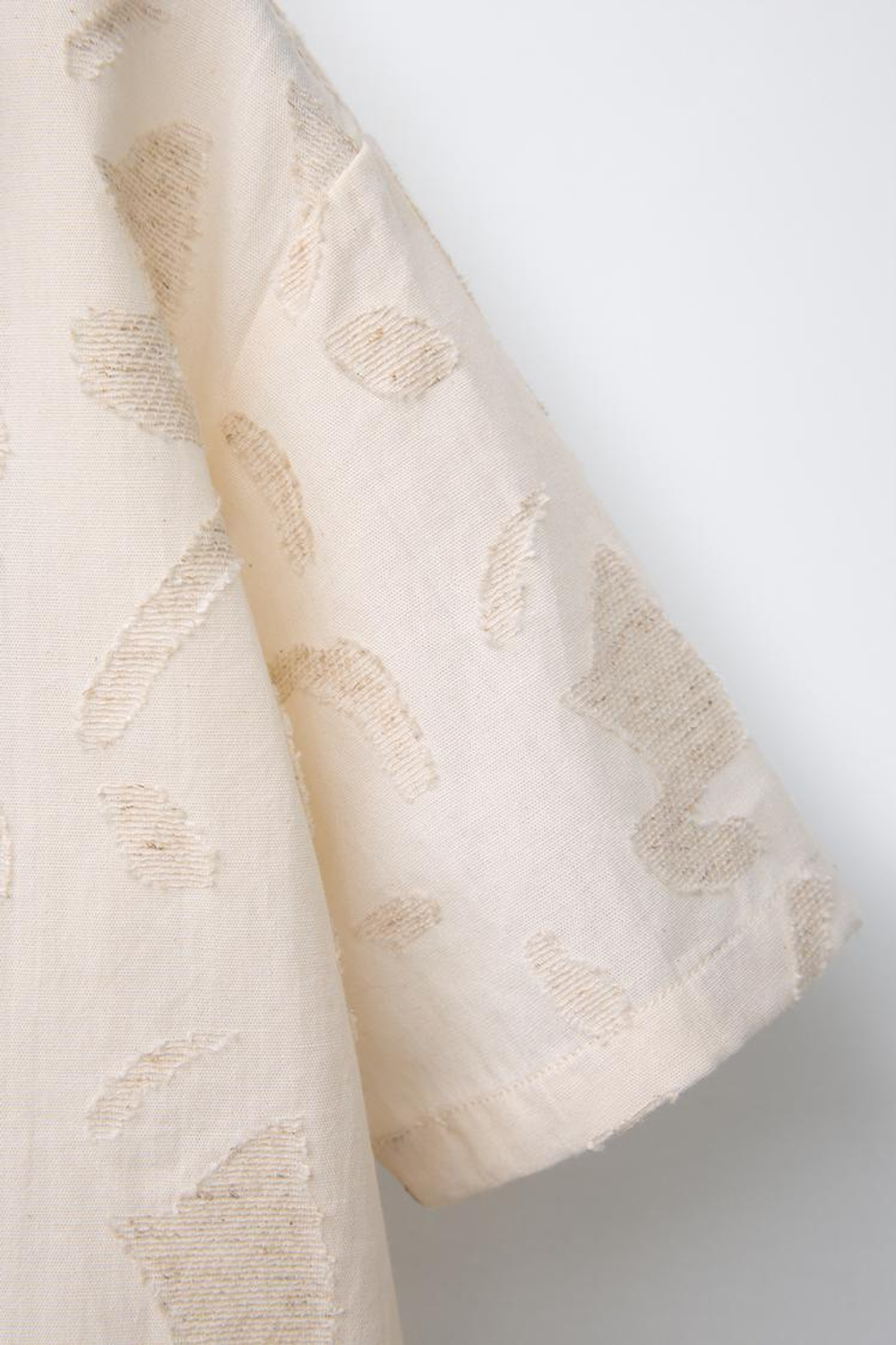 ZARA РУБАШКА С КОНТРАСТНЫМИ ДЕТАЛЯМИ, ЭКРЮ