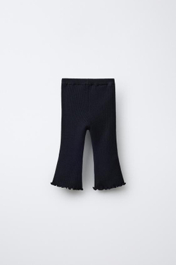 ZARA БРЮКИ FLARE В РУБЧИК, СИНИЙ