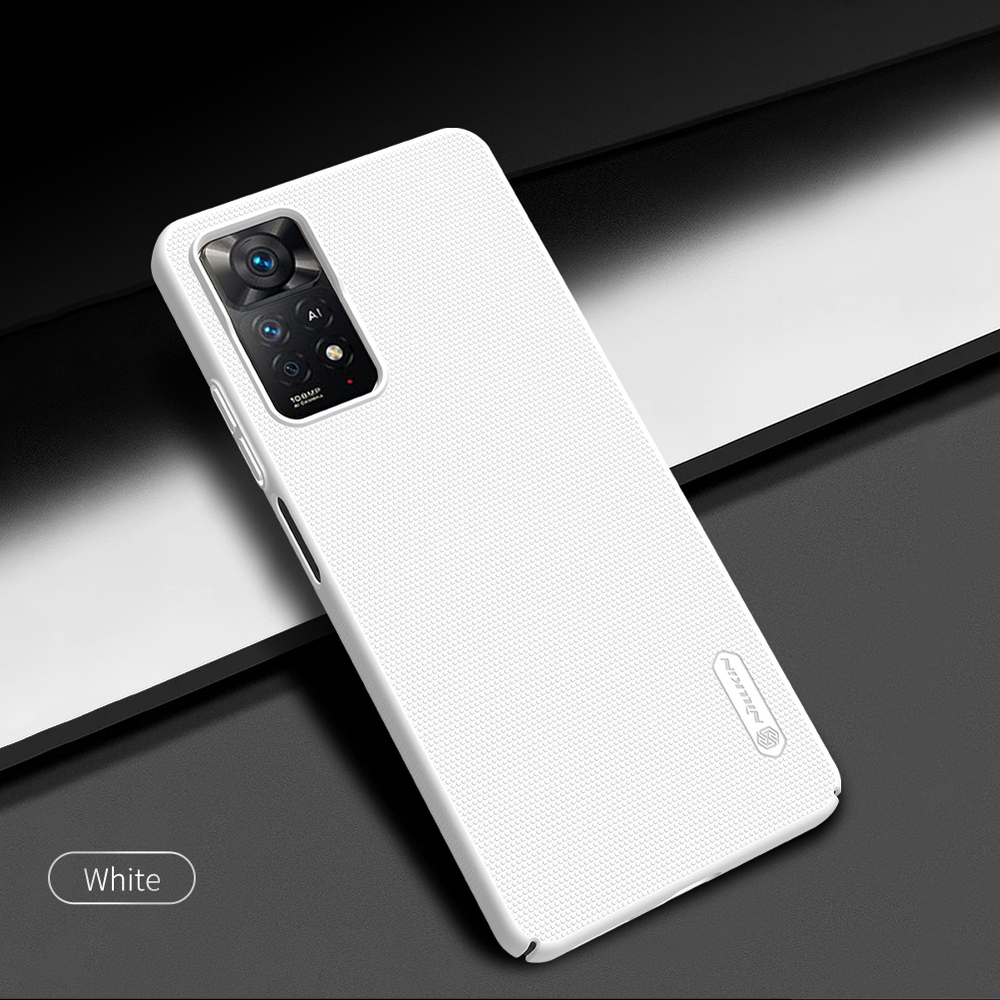 Тонкий чехол белого цвета от Nillkin серии Super Frosted Shield для Xiaomi Redmi Note 11 Pro (Global), 11 Pro 5G (Global), 11 Pro+ 5G India, 11E Pro 5G