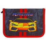 Пенал BRAUBERG с наполнением, 1 отделение, откидная планка, 24 предмета, 21x14 см, "Yellow car", 229292