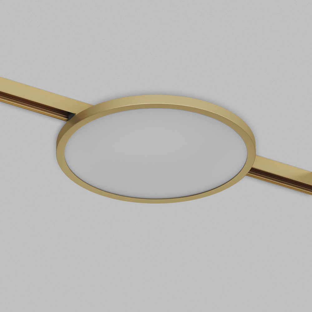 DK5763-SB Светильник для трека SHINE FLOW со светодиодом, D198*H27, 48V DC, 15W, RA?90, 3000K, IP20, сатинированная латунь, алюминий