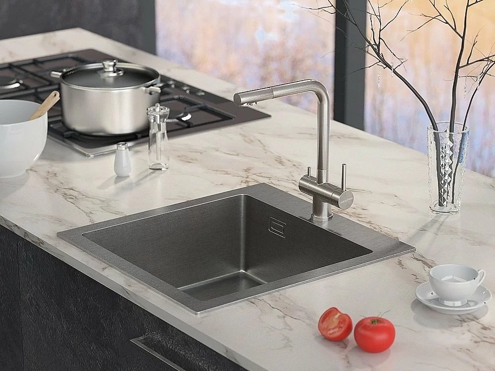 Смеситель для кухни Paulmark Skalen Sk213020-BS брашированная сталь