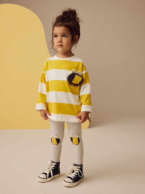 Легинсы с вышивкой для девочки Next E51-661, Серый