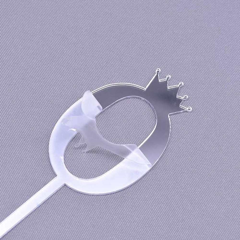 Топпер акриловый  «Цифра 3» (10,5 см, серебряный)