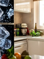 Наклейка интерьерная на холодильник Кубики льда