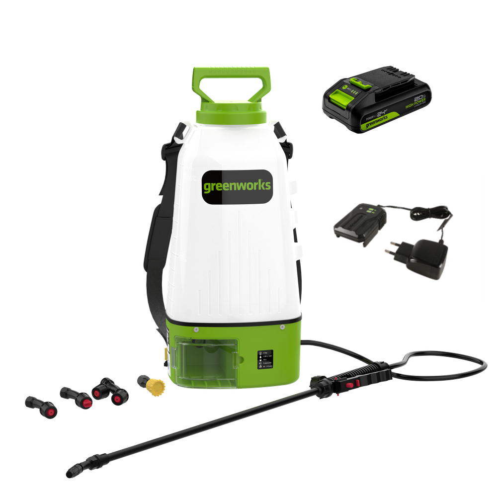 Опрыскиватель аккумуляторный Greenworks BPS2410, 24V, 10 л, c 1хАКБ 2Ач и ЗУ (BPS2410UA)